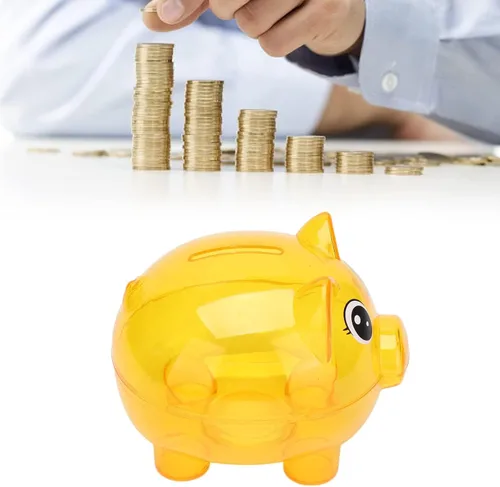 Miniatura 3 de Hucha de cerdito, caja de ahorro de dinero, caja de ahorro de monedas, caja de ahorro transparente, alcancía de cerdo de dibujos animados, alcancía