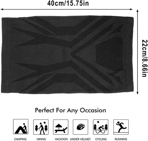 Miniatura 9 de WTACTFUL Calentador de Cuello de Invierno Polaina a Prueba de Viento Máscara Facial Pasamontañas Bandana para Esquí Snowboard Todo negro