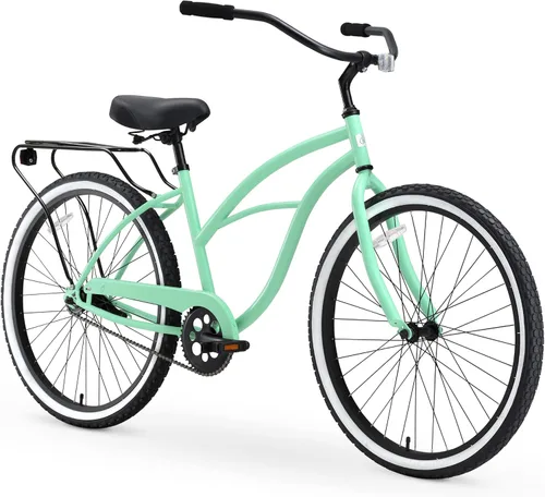 Miniatura 32 de sixthreezero Around The Block - Bicicleta de playa para mujer Azul verde azulado con asiento negro/puños