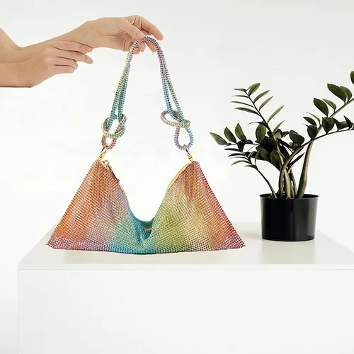 Miniatura 3 de rosyclo Bolso brillante con diamantes de imitación para mujer, bolsos de noche para boda, graduación, fiesta, club, bolsos