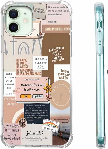 Miniatura 71 de Funda para Celular con Versículos de la Biblia, Colocación de Citas Cristianas de Jesús, Diseño Collage, Funda Protectora Suave de TPU de Moda