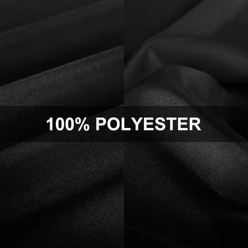 Miniatura 7 de Mantel de poliéster lavable de 90 pulgadas, resistente a las manchas y a las arrugas, mantel decorativo para mesa de comedor, fiestas de bufé y Negro