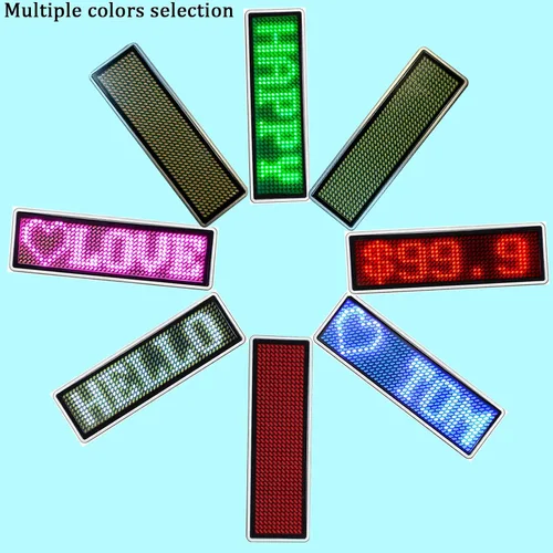 Miniatura 9 de Insignias de nombre LED, insignias de tarjetas de visita, pantalla de desplazamiento para restaurante, tienda, fiesta, bar, tablero de nombre LED