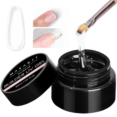 Miniatura 19 de Makartt Arte de uñas de gel 3D: 4 en 1 constructor de gel sólido transparente para extensión, pegamento de uñas UV para uñas acrílicas, diamantes