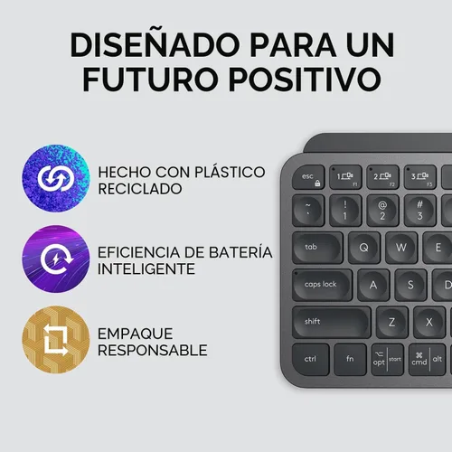 Miniatura 6 de Logitech MX Keys Mini - Teclado minimalista, iluminado, inalámbrico, compacto, con Bluetooth, retroiluminación, USB-C, compatible con Apple macOS