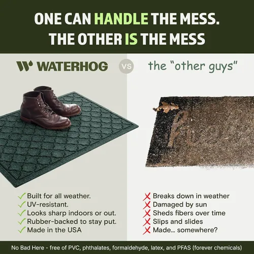 Miniatura 5 de Bungalow Flooring Waterhog - Tapete para puerta, 2 x 3 pies, fabricado en Estados Unidos, duradero y decorativo, antideslizante, interior/exterior