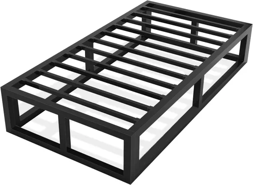 Miniatura 16 de Bilily Marco de cama individual de 14 pulgadas con soporte de listones de acero resistente, plataforma de metal resistente para colchón