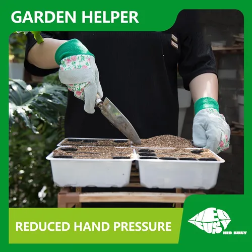 Miniatura 2 de Guantes de cuero de jardinería para mujeres trabajadoras, agarre fuerte, guantes a prueba de espinas antideslizantes (verde)