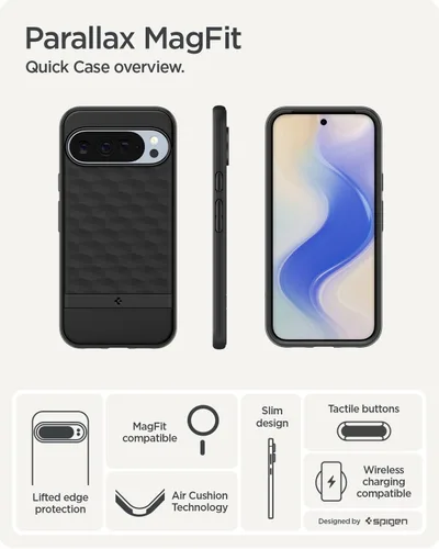 Miniatura 3 de Spigen para Pixel 10 Pro XL, funda Parallax MagFit (2025) [Diseñada para Pixelsnap, compatible con accesorios MagSafe] - negro mate