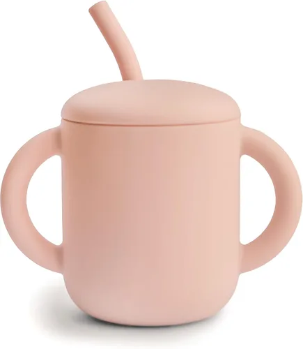 Miniatura 14 de mushie - Taza de entrenamiento de silicona 100% y pajita para niños pequeños 6 meses en adelante (Ballenas)