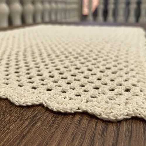 Miniatura 3 de Hsvanyr Mantel pequeño de algodón de ganchillo beige para mesa, protector rectangular para mesita de noche, cómoda para dormitorio, 12 x 17 pulgadas