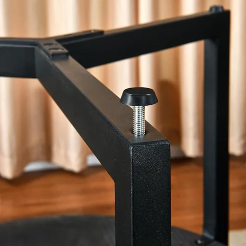 Miniatura 6 de Mesa auxiliar redonda grande con estante de almacenamiento, sofá circular rústico patas de metal negro, mesita de noche de madera maciza, teléfono
