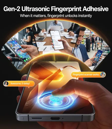 Miniatura 8 de TORRAS Protector de pantalla para Samsung Galaxy S25 Ultra, 9H+ vidrio templado inastillable de grado militar, paquete de 2 unidades, táctil