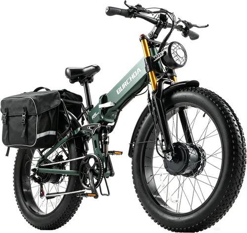 Miniatura 16 de 2026 AWD Electric Bike for Adults Dual Motor 5000W/3000W/1500W Peak 40MPH/32MPH Fast Ebike, Up to 70 /90 /160 Miles Long Range, 26" Full Suspension