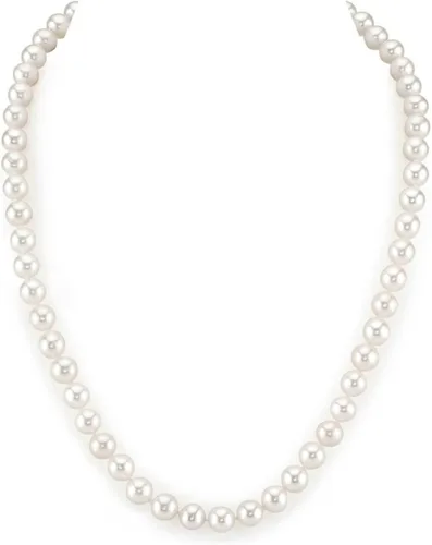 Miniatura 25 de The Pearl Source Real Pearl Necklace for Women with AAA+ Quality Round White Freshwater Genuine Cultured Pearls