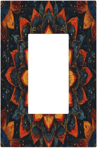 Miniatura 102 de Cubiertas de Interruptor de Luz Artísticas de Cuádruple Palanca con Hojas Tropicales Florales Boho, Flores Bohemias Decorativas Botánicas, Placas