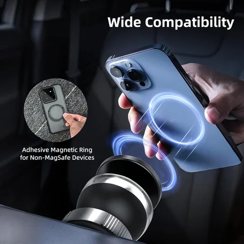 Miniatura 7 de Soporte magnético para teléfono para automóvil con diseño esférico de vacío ajustable de 360°, soporte de teléfono para automóvil, hogar, gimnasio