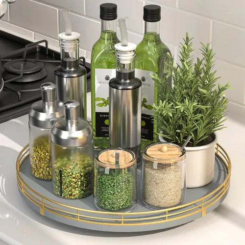 Miniatura 25 de Bandeja de baño de madera de roble de 12 pulgadas para mostrador, bandeja de tocador para perfume, loción, velas, maquillaje, joyería, fregadero