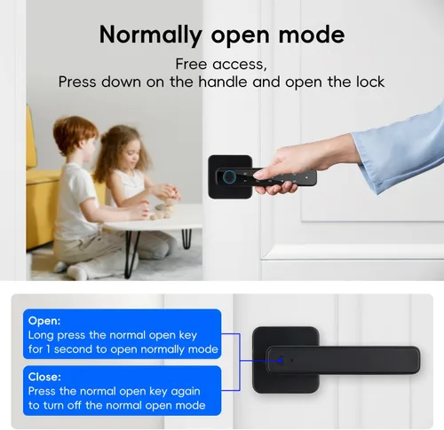 Miniatura 4 de Pomo de puerta inteligente con llave y teclado, entrada sin llave Bluetooth, cerradura de puerta biométrica de huellas dactilares, funciones