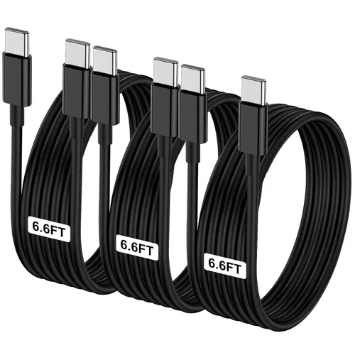 Miniatura 26 de Paquete de 2 cables USB C a USB C de 10 pies y 60 W, cable tipo C a tipo C, cable de carga rápida para iPhone Air 17 16e 16 15 Pro Plus Pro Max