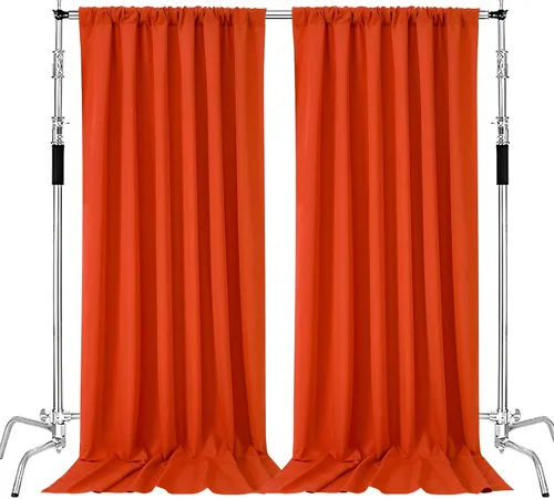 Miniatura 8 de MoKoHouse Cortinas de telón de fondo negro de 10 x 8 pies, cortina negra para telón de fondo de Halloween, tela gruesa y sólida, 2 paneles de 5 x 8