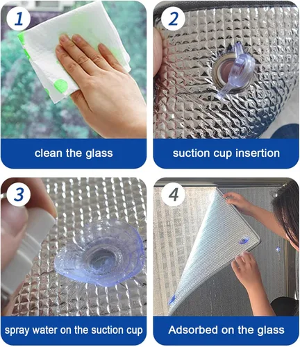 Miniatura 9 de Película opaca reflectante de privacidad para ventana, lámina de aluminio, película aislante no adhesiva, impermeable, resistente a los arañazos