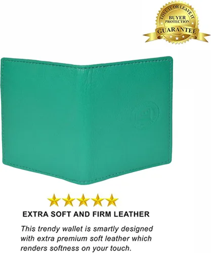 Miniatura 52 de Leatherboss - Cartera delgada y plegable de piel auténtica Soporte para tarjeta de crédito, débito, identificación Compacta y elegante