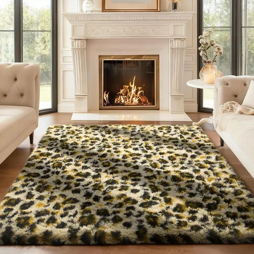 Miniatura 127 de Ophanie Alfombra Verde de Césped, Alfombras de Área para Dormitorio, Alfombra Shag Esponjosa de 4x6 pies, Suave Peluda Afelpada Linda para Niños 7