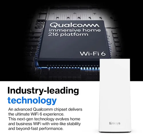 Miniatura 8 de Linksys Atlas WiFi 6 Router Sistema de malla WiFi para el hogar, doble banda, cobertura de 4,000 pies cuadrados, más de 50 dispositivos, velocidades