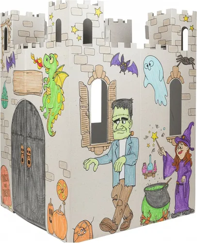 Easy Playhouse Haunted Castle - Arte y manualidades para niños para diversión en interiores y exteriores, colorear, dibujar, garabatear en amigos de