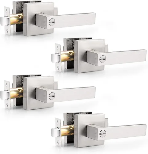 Miniatura 4 de Probrico Palanca de Puerta de Cama y Baño Negro Mate Servicio Pesado Manija de Puerta de Privacidad, Cerradura de Puerta Sin Llave Interior Baño