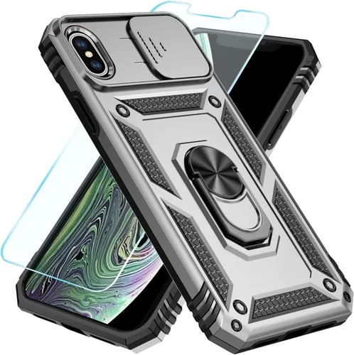 Miniatura 32 de SunStory Funda compatible con iPhone 11 Pro Max con protector de pantalla HD, cubierta de cámara deslizante y soporte de anillo giratorio