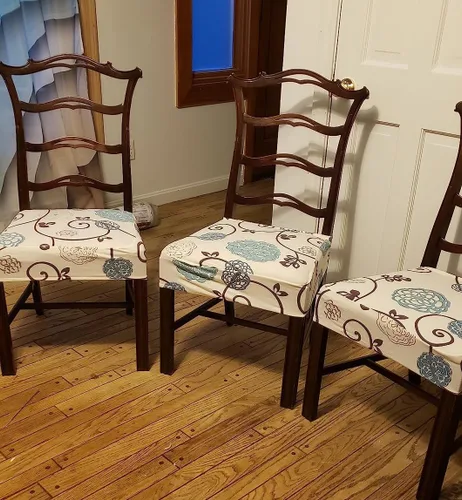 Miniatura 9 de SearchI Juego de 6 Fundas de Asiento para Sillas de Comedor Elásticas, Fundas de Asiento Suave Extraíbles y Lavables para Sillas de Comedor, Flor