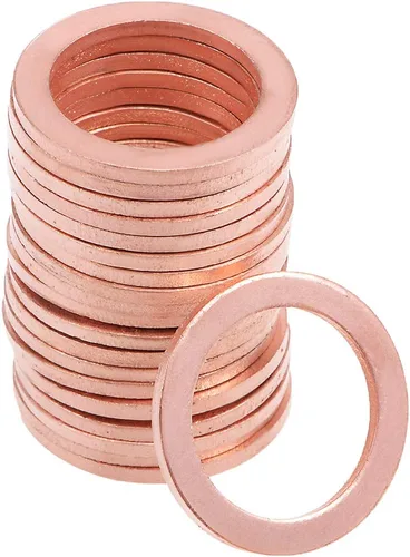 Miniatura 7 de uxcell Anillo de sellado plano de cobre M18 x 0.945 in x 0.059 in para tuerca de tornillo