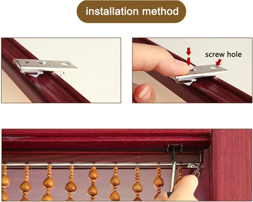 Miniatura 7 de Cortina de cuentas de madera natural, cortinas de cuentas de madera hecha a mano, 25 hebras de cortinas de puerta con cuentas de madera, cuerda