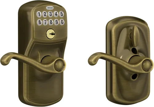 Miniatura 13 de SCHLAGE FE595 CAM 622 GEO Entrada con teclado con cerradura electrónica Flex, negro mate