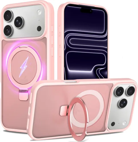 Miniatura 23 de Funda con soporte ultra magnético para iPhone 17 Pro Max [protección militar contra caídas] [compatible con MagSafe] a prueba de golpes, translúcida