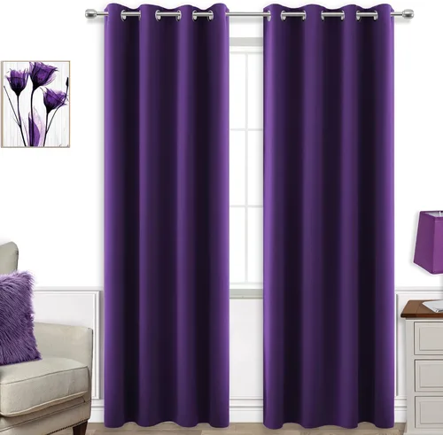 Miniatura 85 de Cortinas opacas de 72 pulgadas extra anchas para dormitorio, puerta corrediza de vidrio y patio, 2 paneles con ojales para oscurecer ventana grande