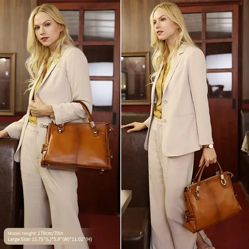 Miniatura 3 de Kattee Cartera bandolera estilo urbano de cuero para mujer
