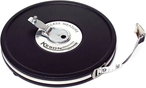 Miniatura 6 de Keson MC1850 Cinta métrica de fibra de vidrio con carcasa metálica cerrada (graduaciones: pies, en, 1/8), 50 pies