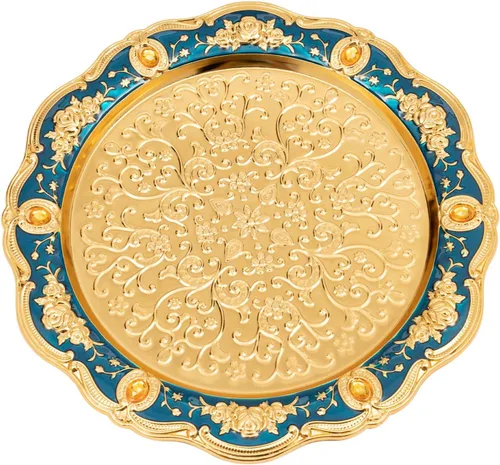 Miniatura 7 de Juego de tetera turca, juego de taza de café clásica azul con bandeja y 6 tazas de té turco vintage, taza de café para hogares, restaurantes