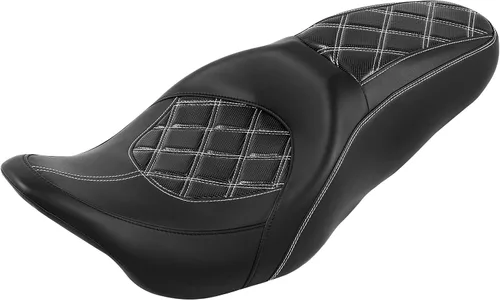 Miniatura 15 de TCT-MOTORPARTS Asiento de pasajero negro para Harley Touring Electra Glide 2009-2023