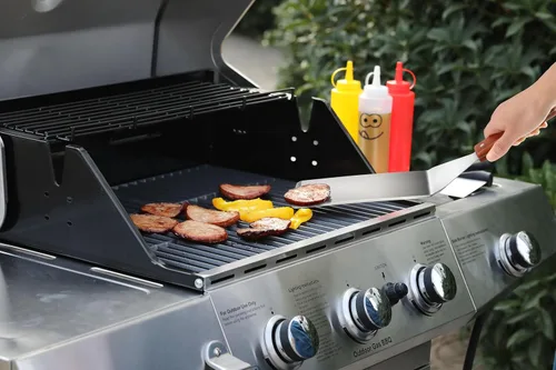 Miniatura 8 de New Star Foodservice 36350 Volteador/Espátula para Parrilla Extra Grande con Mango de Madera con Borde de Corte y Hoja de 4 Pulgadas de Ancho, 16