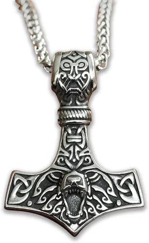 Miniatura 12 de Baldur Jewelry - Collar con Colgante de Martillo de Thor Mjölnir - Joyería Vikinga Nórdica de Thor - Collar de Thor - Regalos de Thor para Hombres