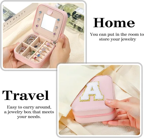 Miniatura 6 de Parima - Joyero pequeño de viaje para mujer, caja de joyería esencial para collares, anillos y aretes, organizador, regalo de Navidad para mamá