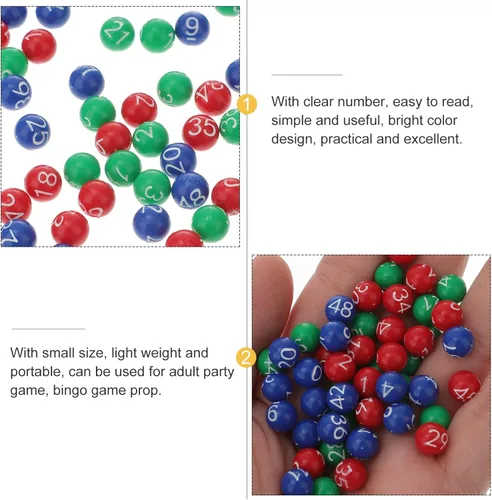Miniatura 4 de Zerodeko 49 bolas numeradas para rifas de 1 a 49, accesorios de plástico para juegos de bingo, ligeros y duraderos para juegos de fiesta