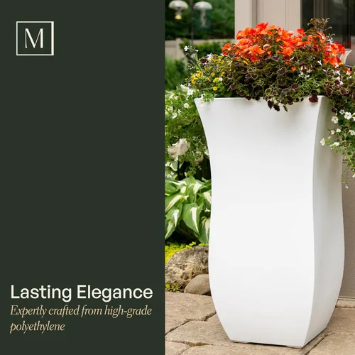 Miniatura 3 de Mayne Valencia - Maceta de 30 pulgadas de alto, resistente a la intemperie, para flores, diseño duradero para interiores y exteriores, para patio