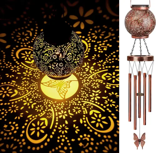 Miniatura 14 de YHmall Campanillas de viento Cardinal para exteriores, luces colgantes solares, campanillas de viento al aire libre, regalos Cardinal para mujeres