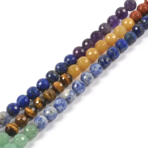 Miniatura 21 de Piedra lunar natural de 0.315 pulgadas (0.315 in), cuentas redondas sueltas para hacer collares, pulseras, joyas, 15 pulgadas