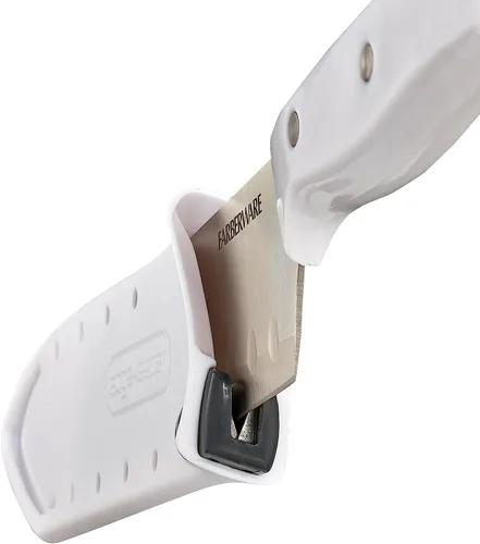 Miniatura 8 de Farberware Edgekeeper Cuchillo Santoku con triple remache con cubierta de hoja autoafilable, cuchillo de cocina de acero inoxidable de alto carbono